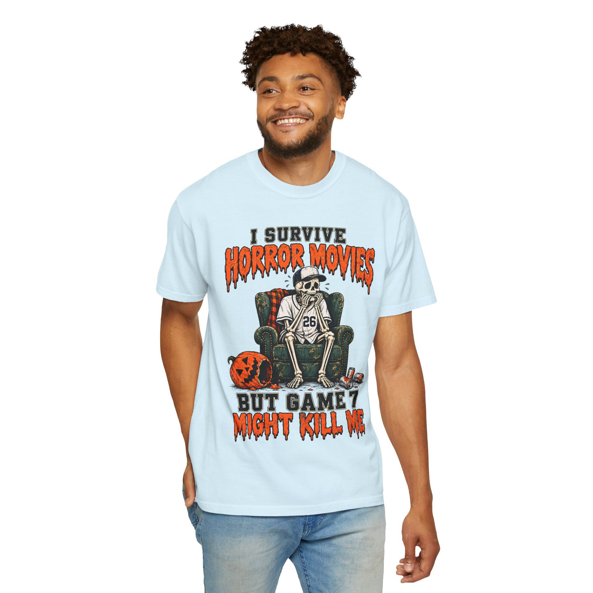 Horror Movies Game 7 Baseball Comfort Colors T-Shirt