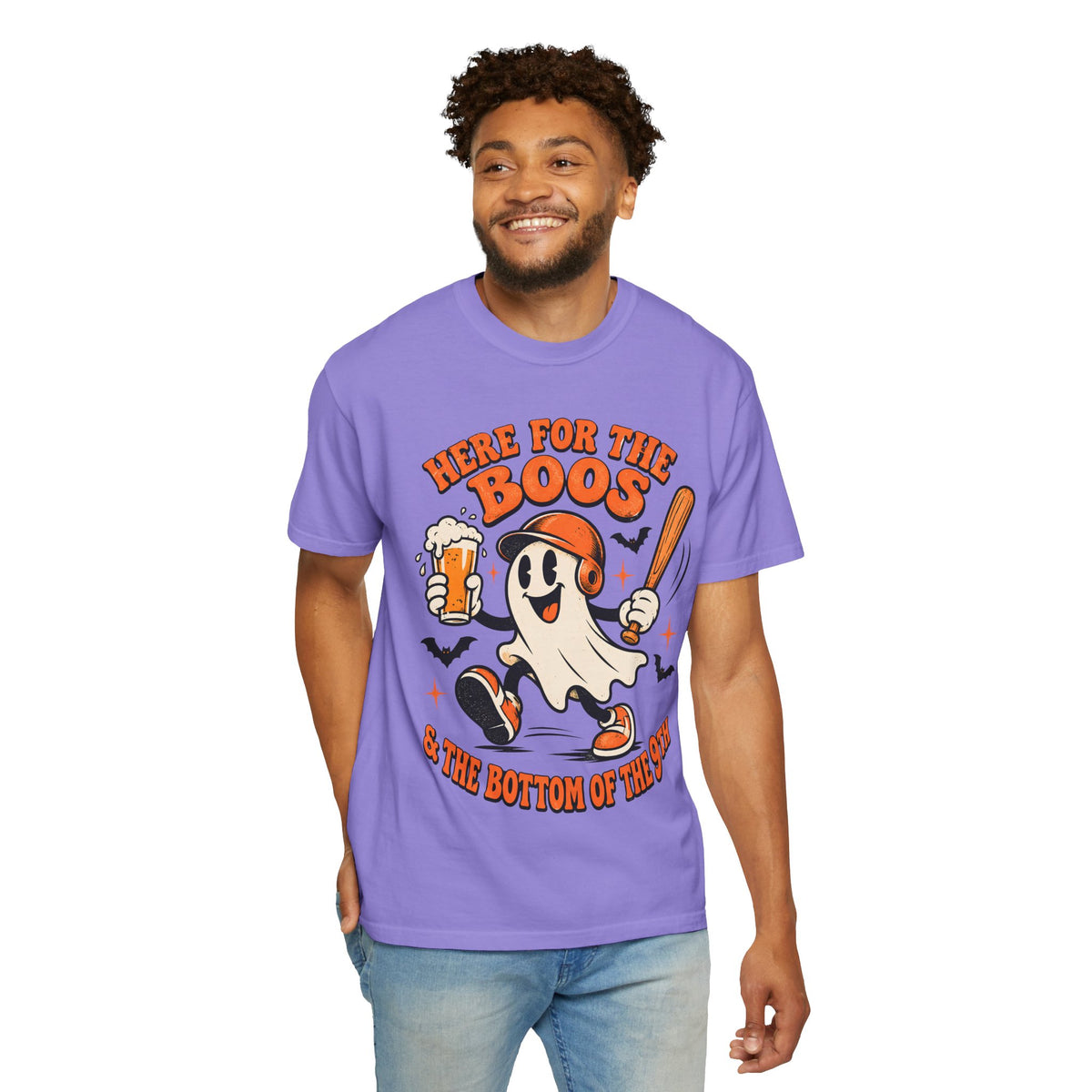 Here for the Boos Baseball Halloween Comfort Colors Tee