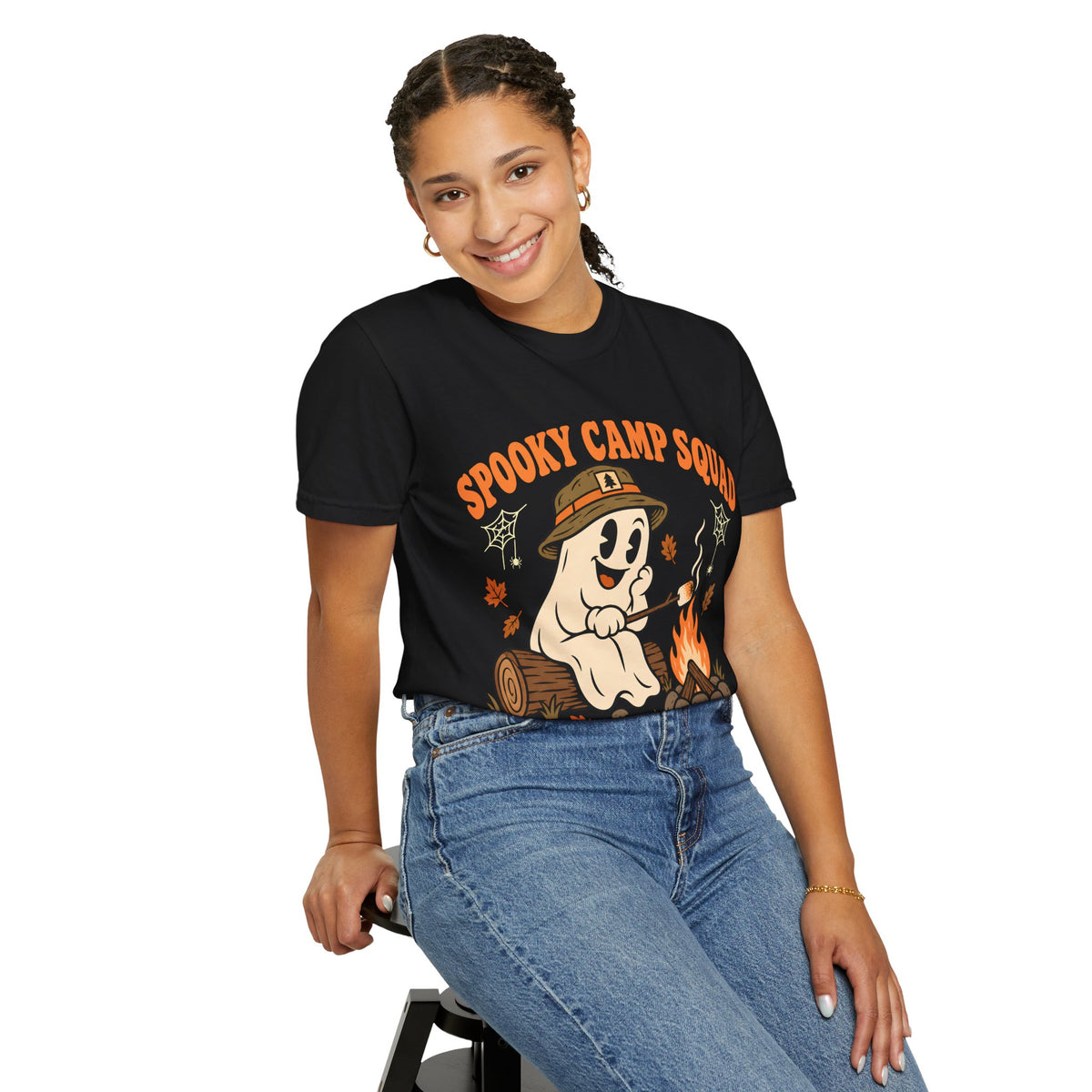 Spooky Camp Squad Campfires & Cobwebs Comfort Colors Tee