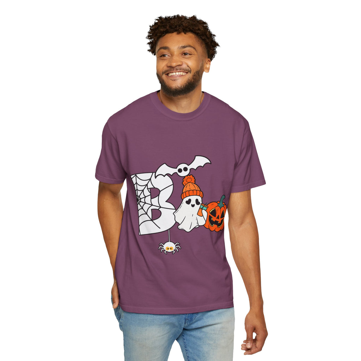 Cute Ghost Pumpkin Cozy Halloween Comfort Colors T-Shirt