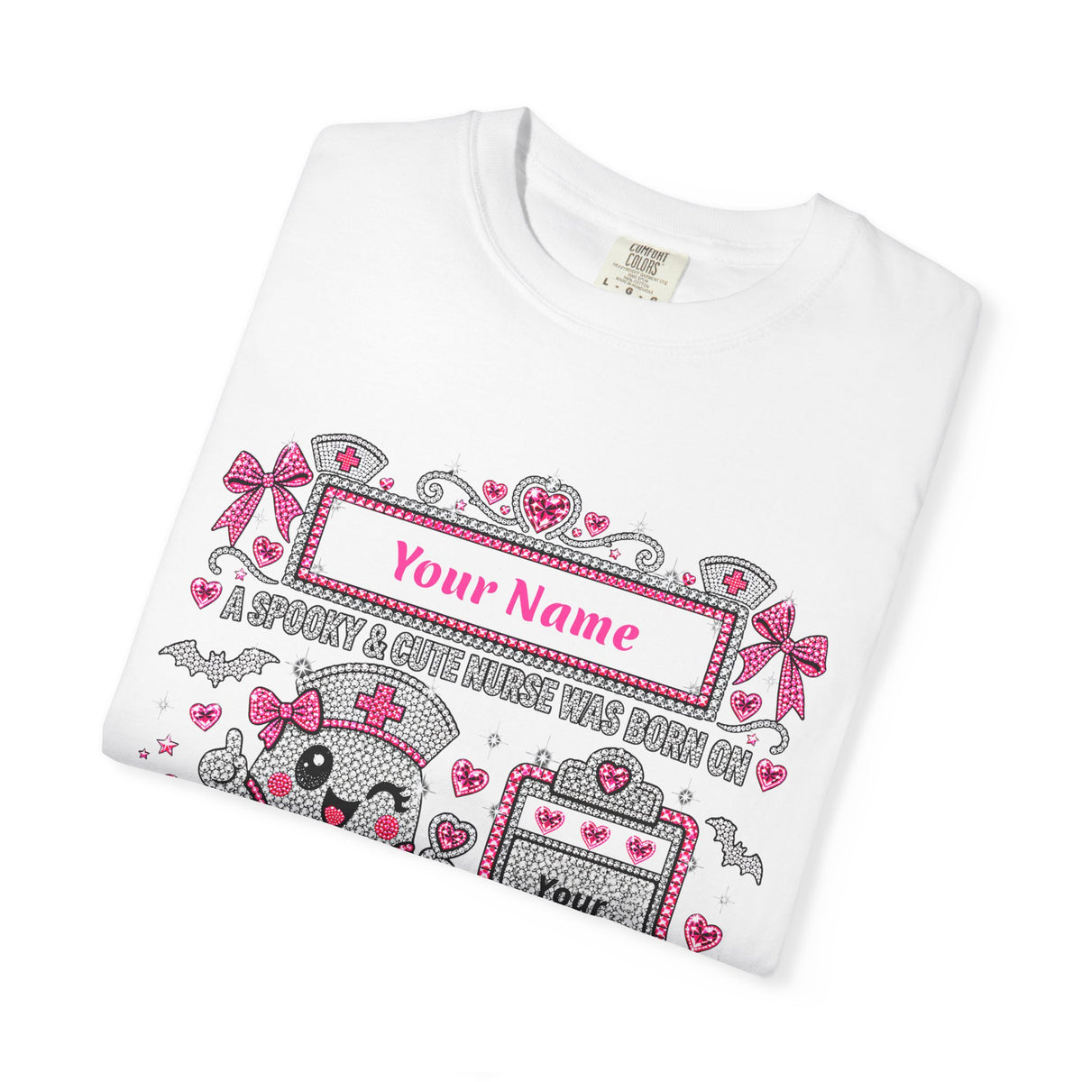 Personalized Spooky Cute Nurse October Birthday Comfort Colors Tee