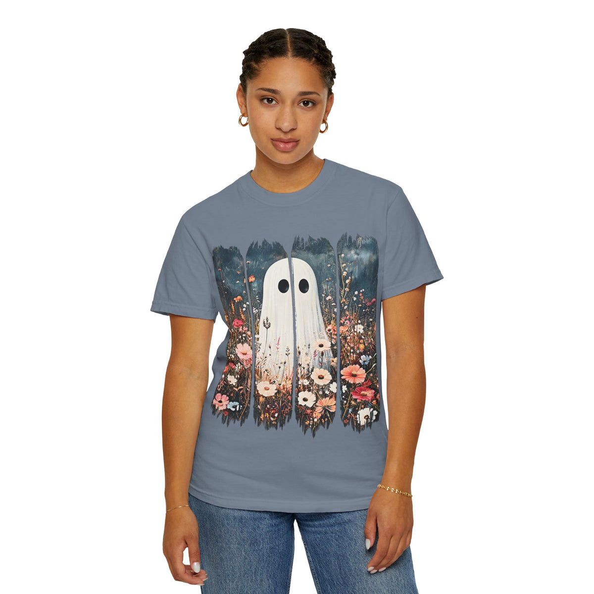 Floral Ghost Wildflower Halloween Comfort Colors T-Shirt