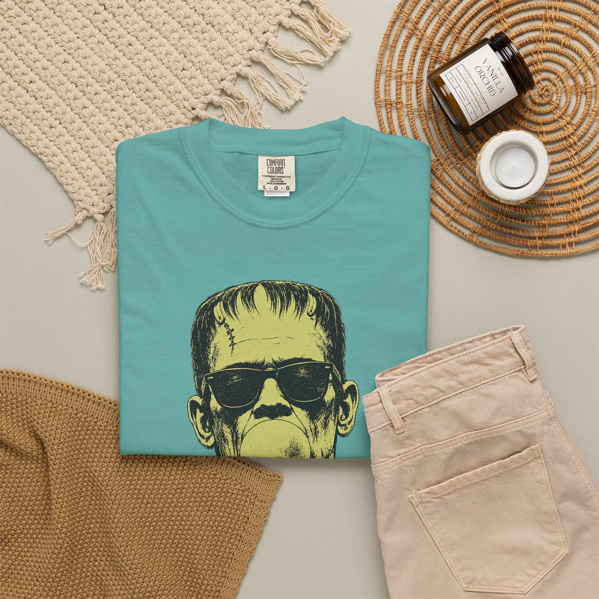 Frankenstein Bubblegum Peace Sign Comfort Colors T-Shirt