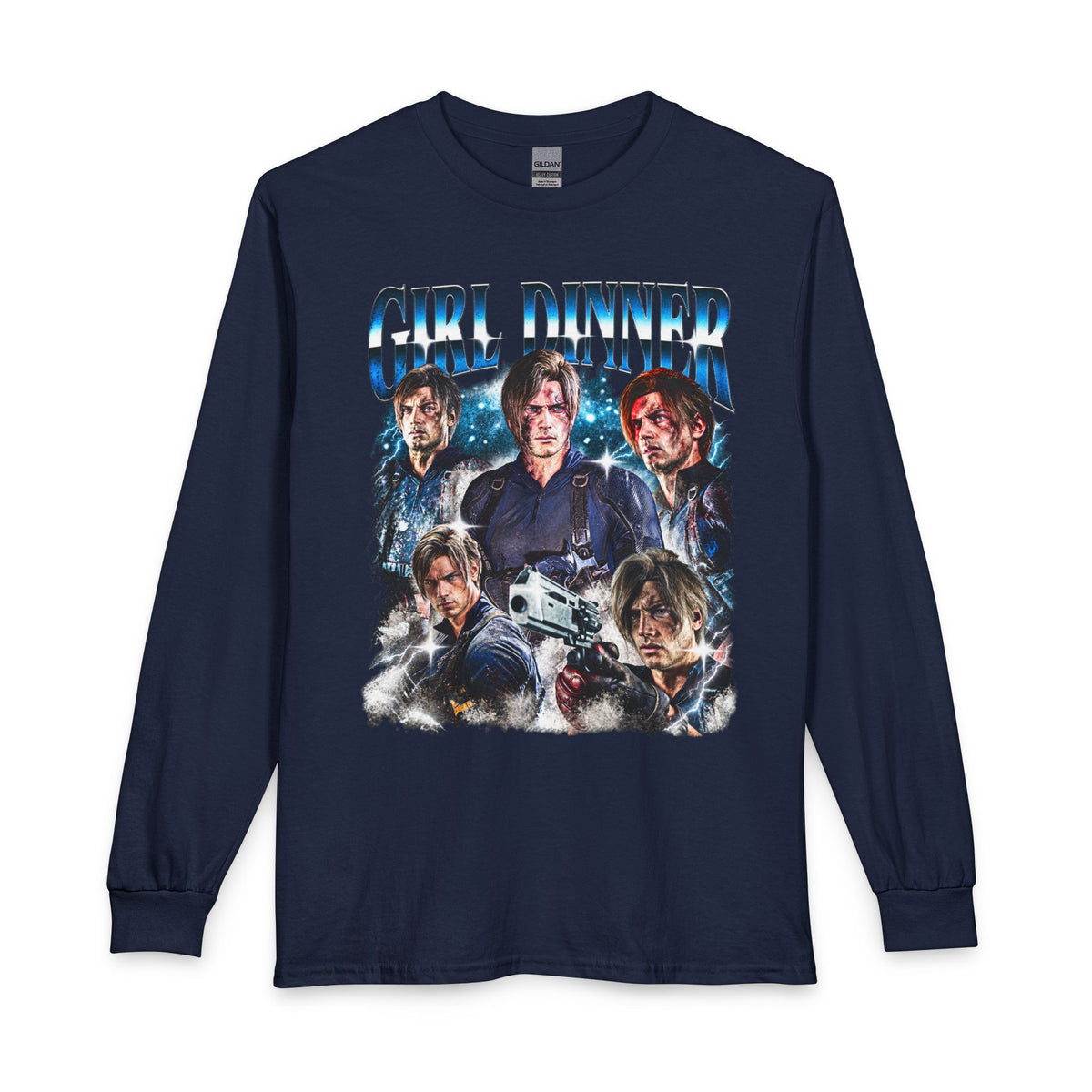 Girl Dinner Survival Horror Gildan Heavy Cotton Long Sleeve Tee