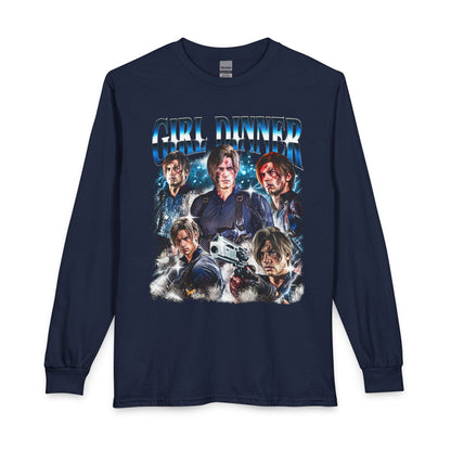 Girl Dinner Survival Horror Gildan Heavy Cotton Long Sleeve Tee
