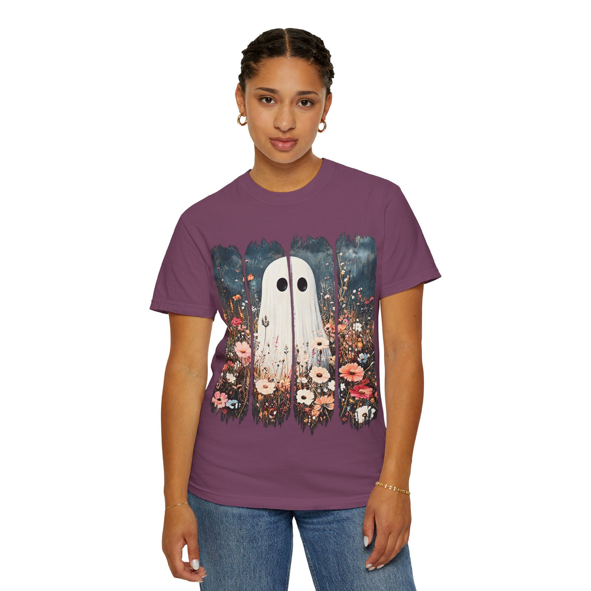 Floral Ghost Wildflower Halloween Comfort Colors T-Shirt