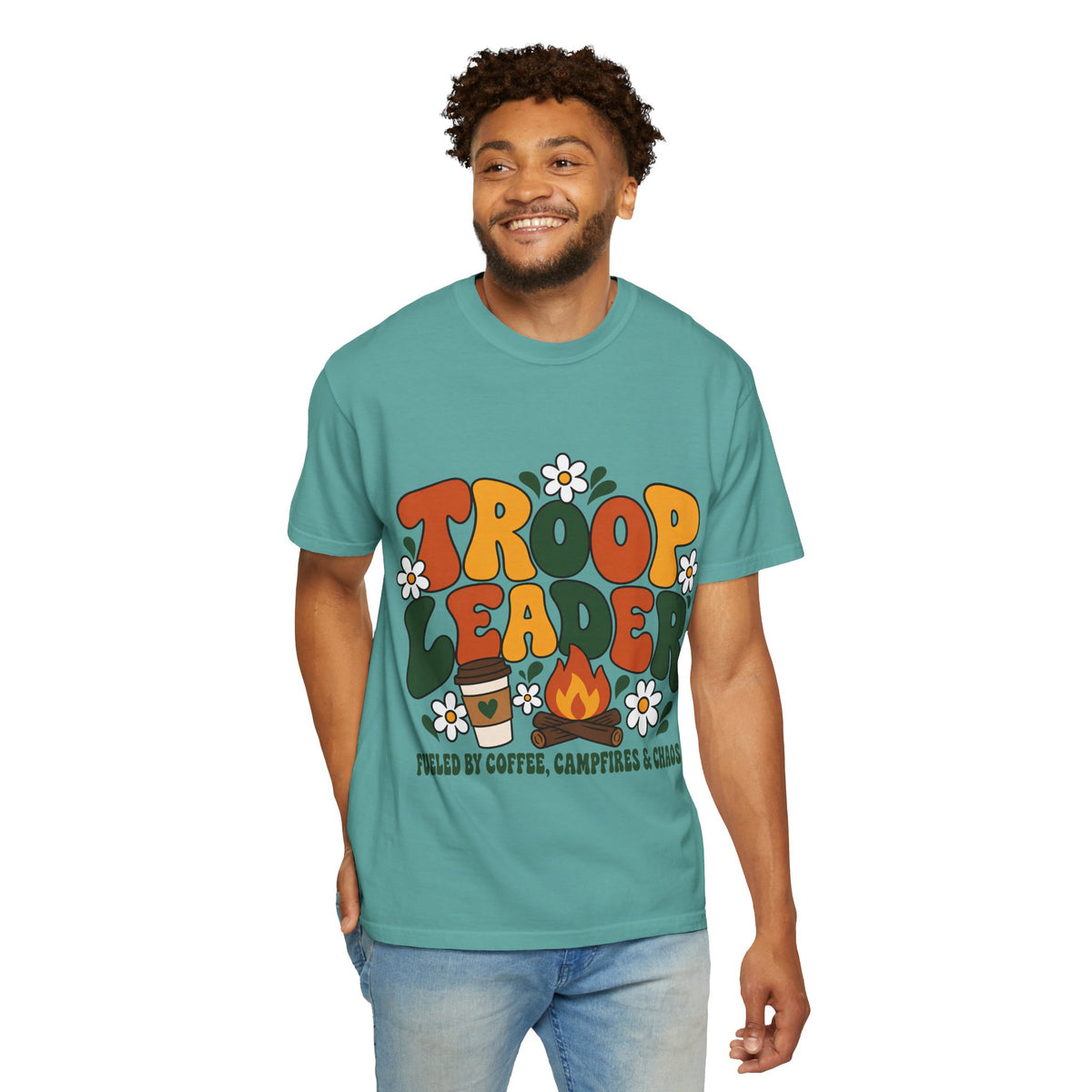 Troop Leader Coffee Campfires Chaos Comfort Colors Tee
