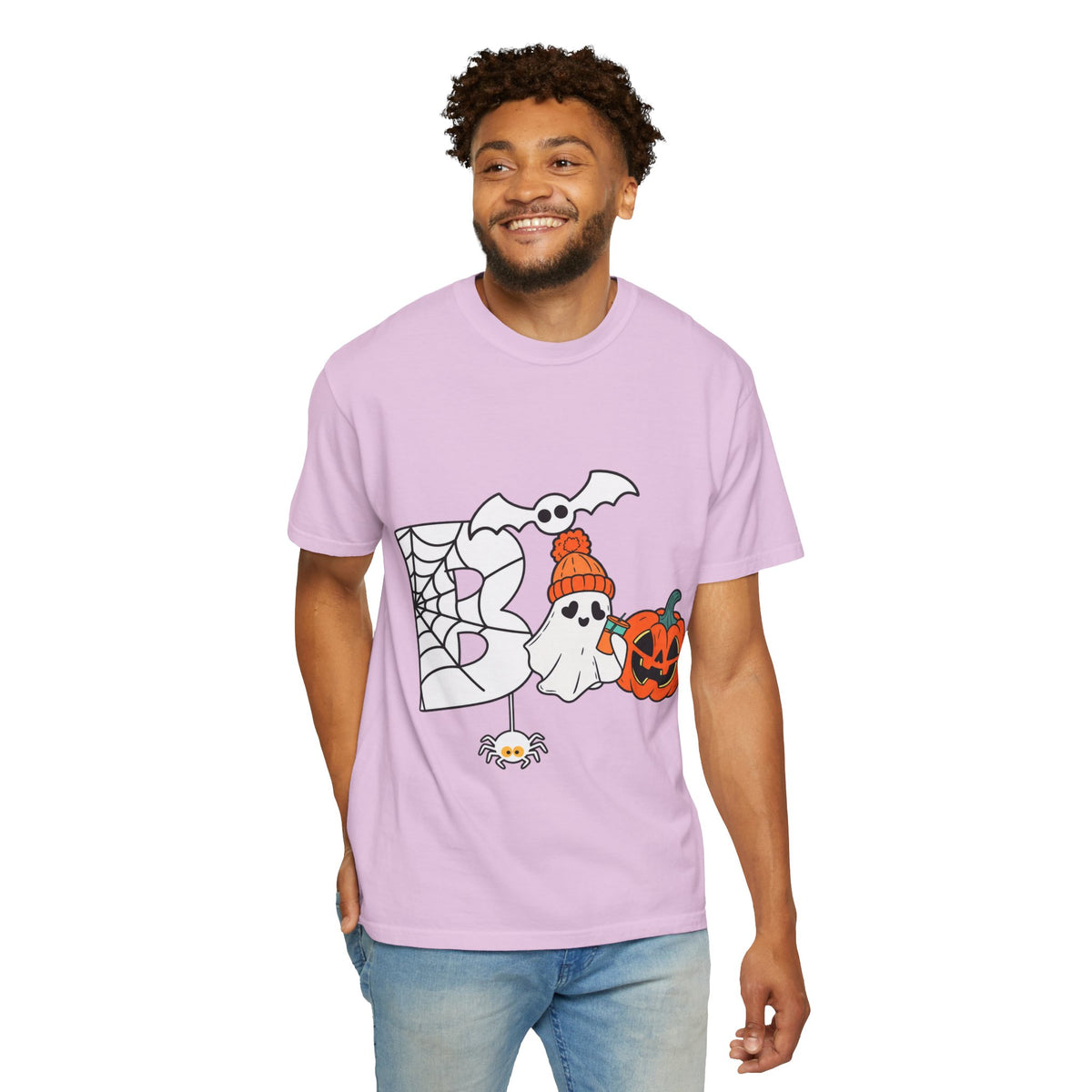 Cute Ghost Pumpkin Cozy Halloween Comfort Colors T-Shirt