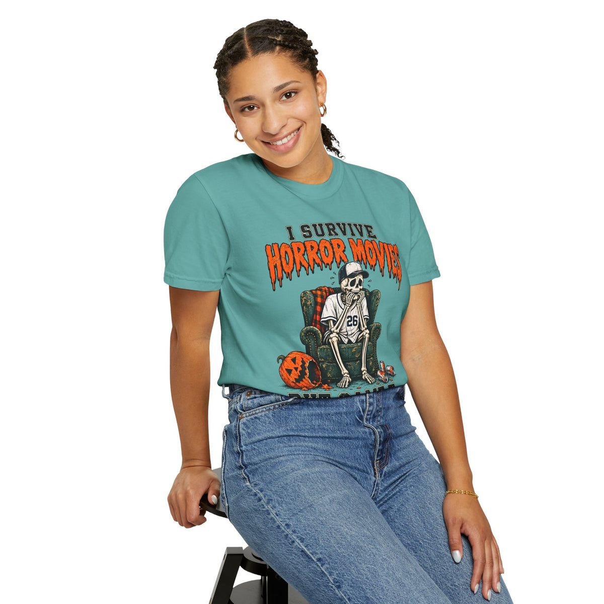 Horror Movies Game 7 Baseball Comfort Colors T-Shirt