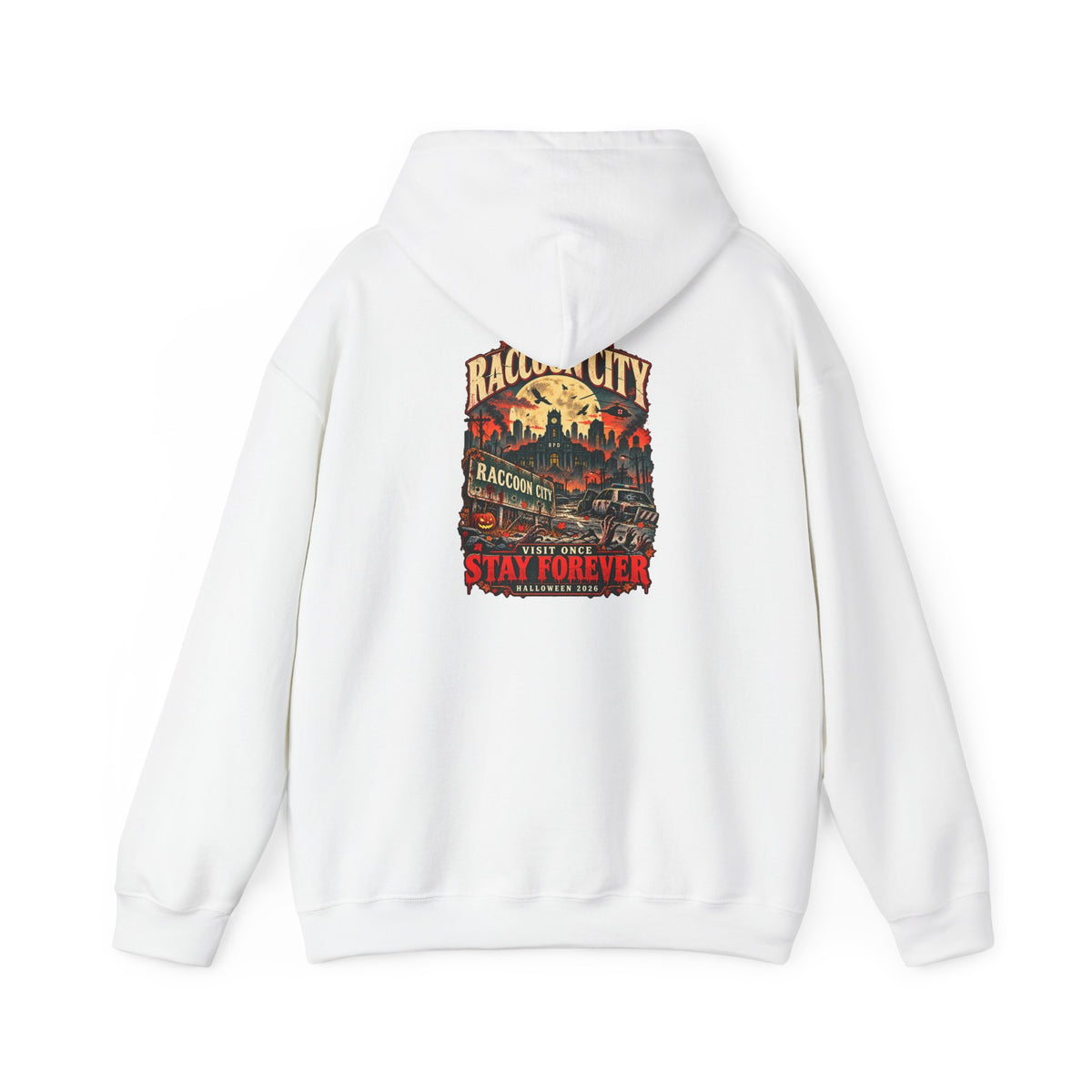 Welcome to Raccoon City Halloween 2026 Gildan 18500 Hoodie