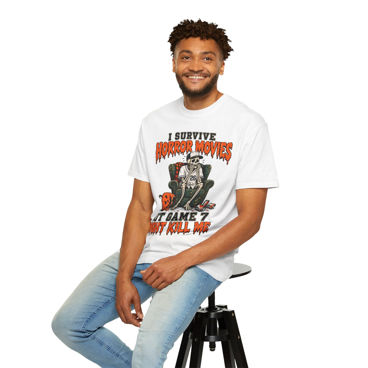 Horror Movies Game 7 Baseball Comfort Colors T-Shirt