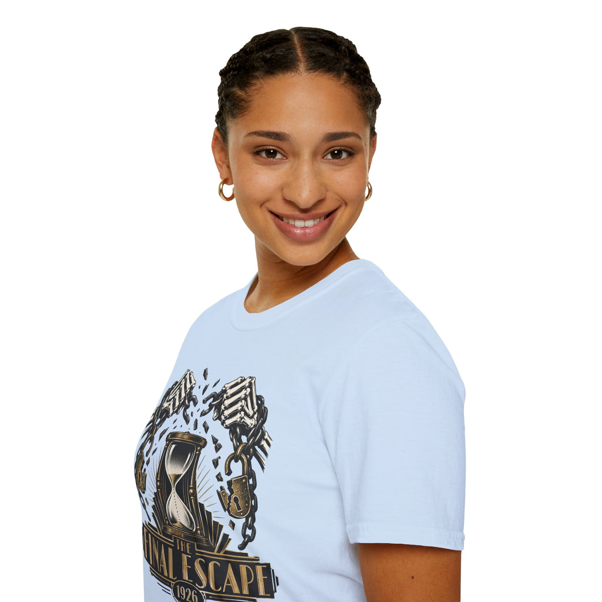 The Final Escape 1926 Shirt – Skeleton Chains Hourglass Art Deco Tee