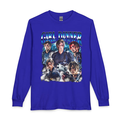 Girl Dinner Survival Horror Gildan Heavy Cotton Long Sleeve Tee