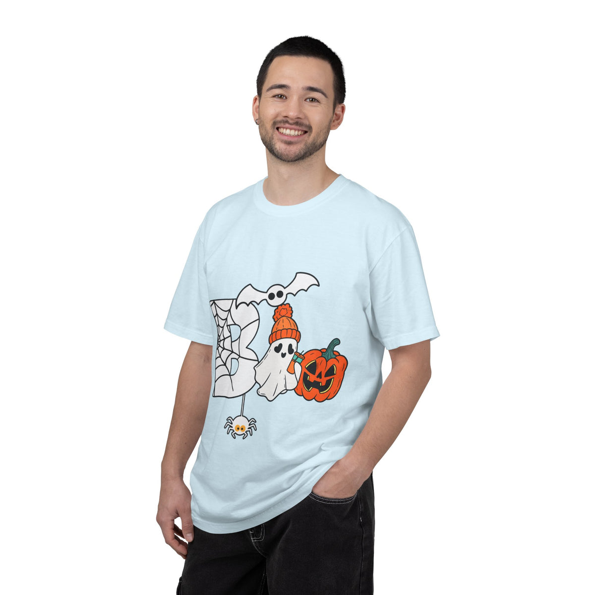 Cute Ghost Pumpkin Cozy Halloween Comfort Colors T-Shirt