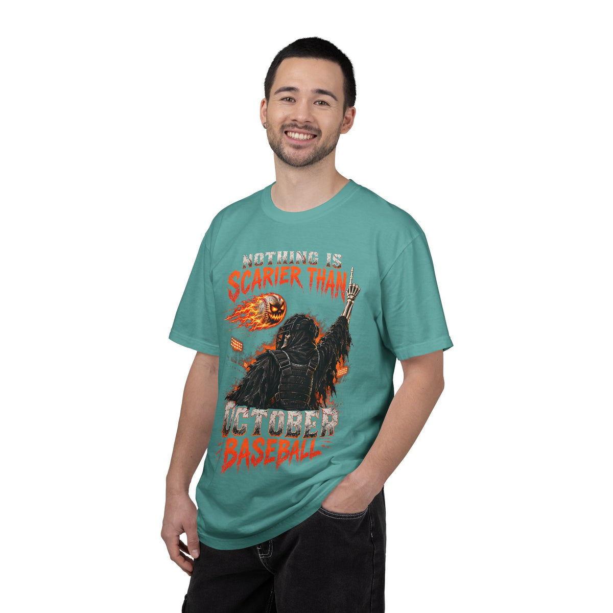 October Baseball Halloween Comfort Colors Graphic T-Shirt