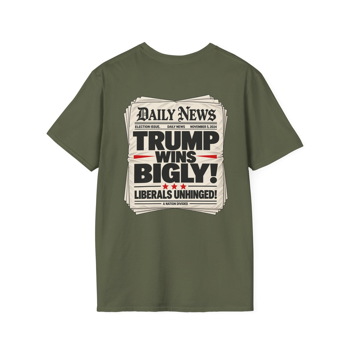 Trump Wins Bigly Shirt – Election Newspaper Political Satire Tee