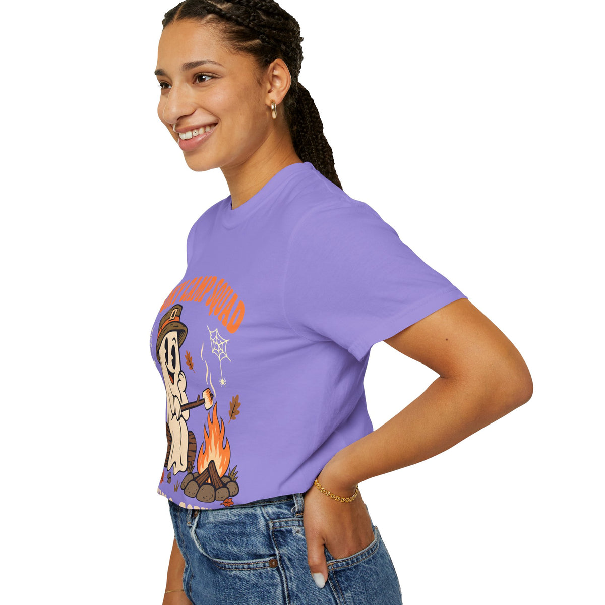 Spooky Camp Squad Campfires & Cobwebs Comfort Colors Tee