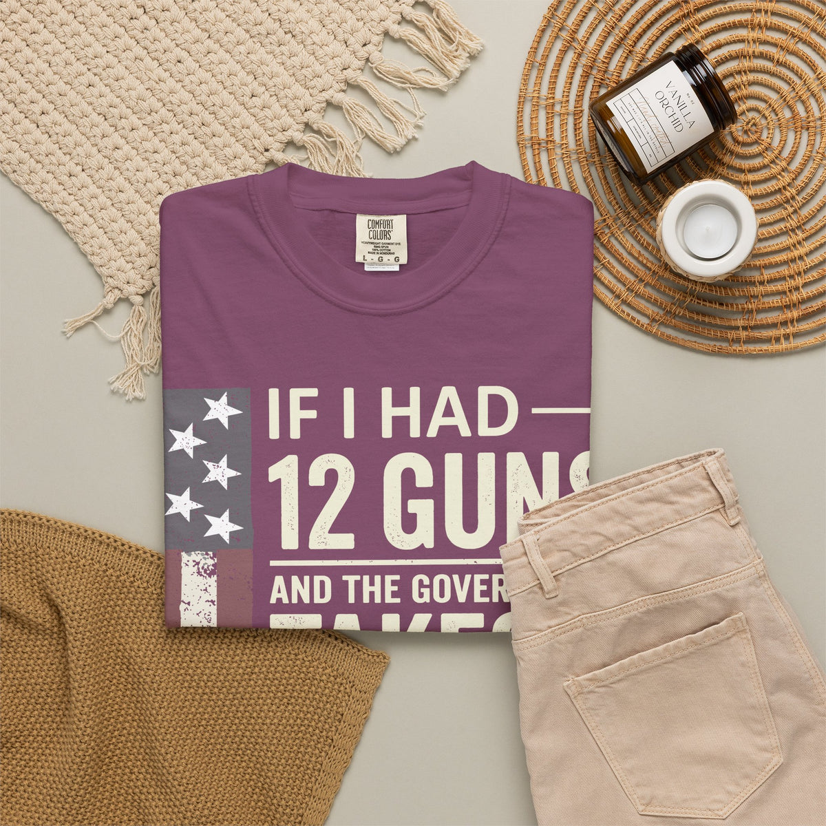 If I Had 12 Guns Funny Gun Math Comfort Colors T-Shirt