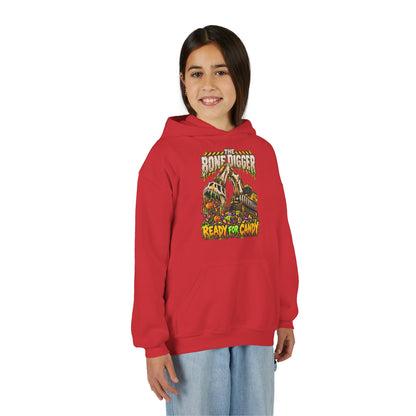 The Bone Digger Ready for Candy Youth Halloween Hoodie
