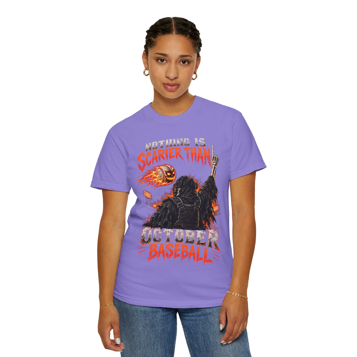 October Baseball Halloween Comfort Colors Graphic T-Shirt
