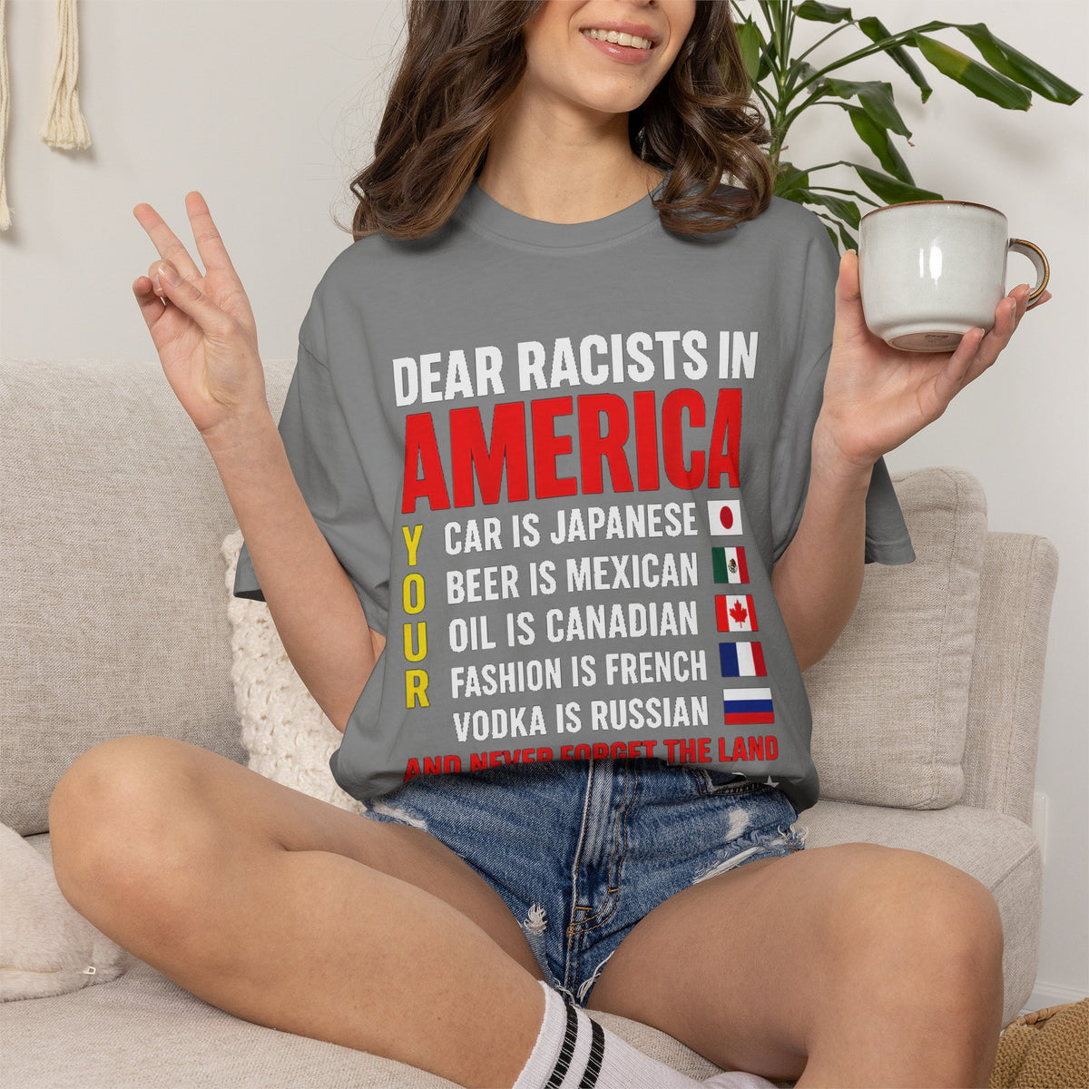 Dear Racists in America Anti-Racism Comfort Colors Tee