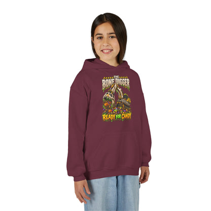 The Bone Digger Ready for Candy Youth Halloween Hoodie