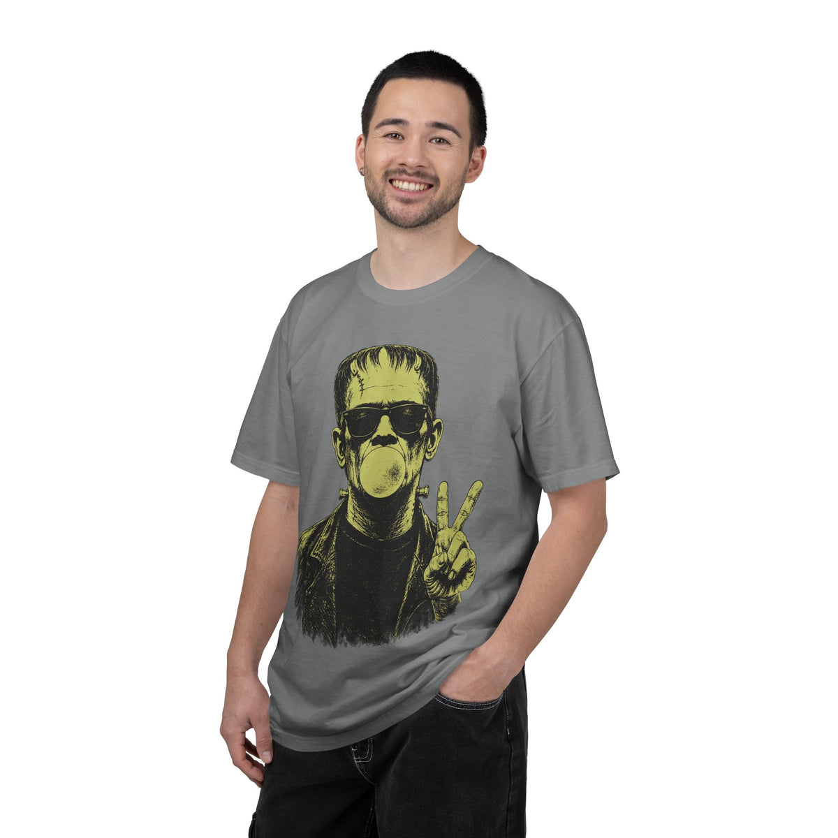 Frankenstein Bubblegum Peace Sign Comfort Colors T-Shirt