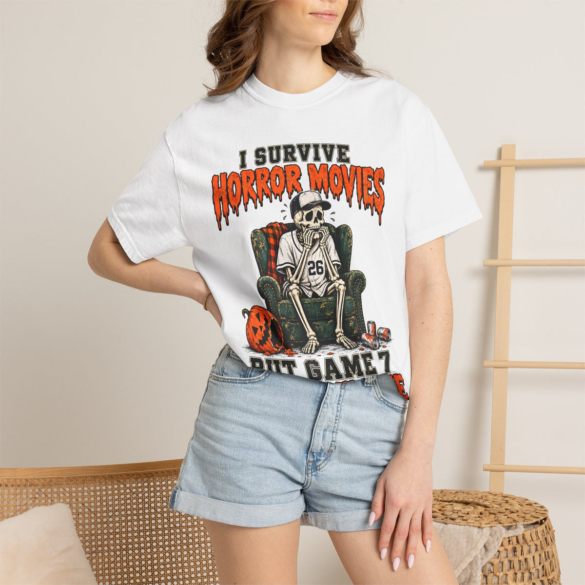 Horror Movies Game 7 Baseball Comfort Colors T-Shirt