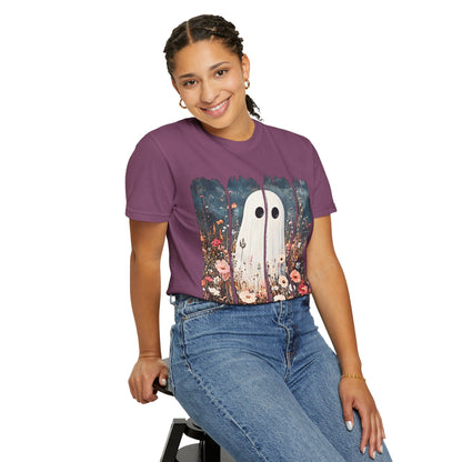 Floral Ghost Wildflower Halloween Comfort Colors T-Shirt