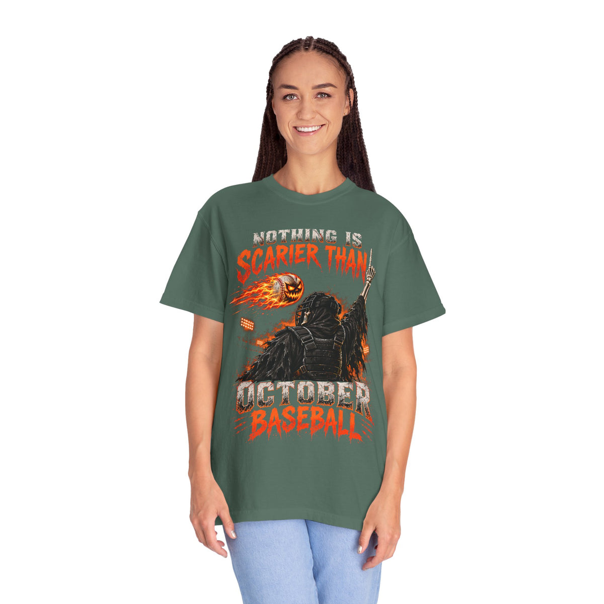 October Baseball Halloween Comfort Colors Graphic T-Shirt
