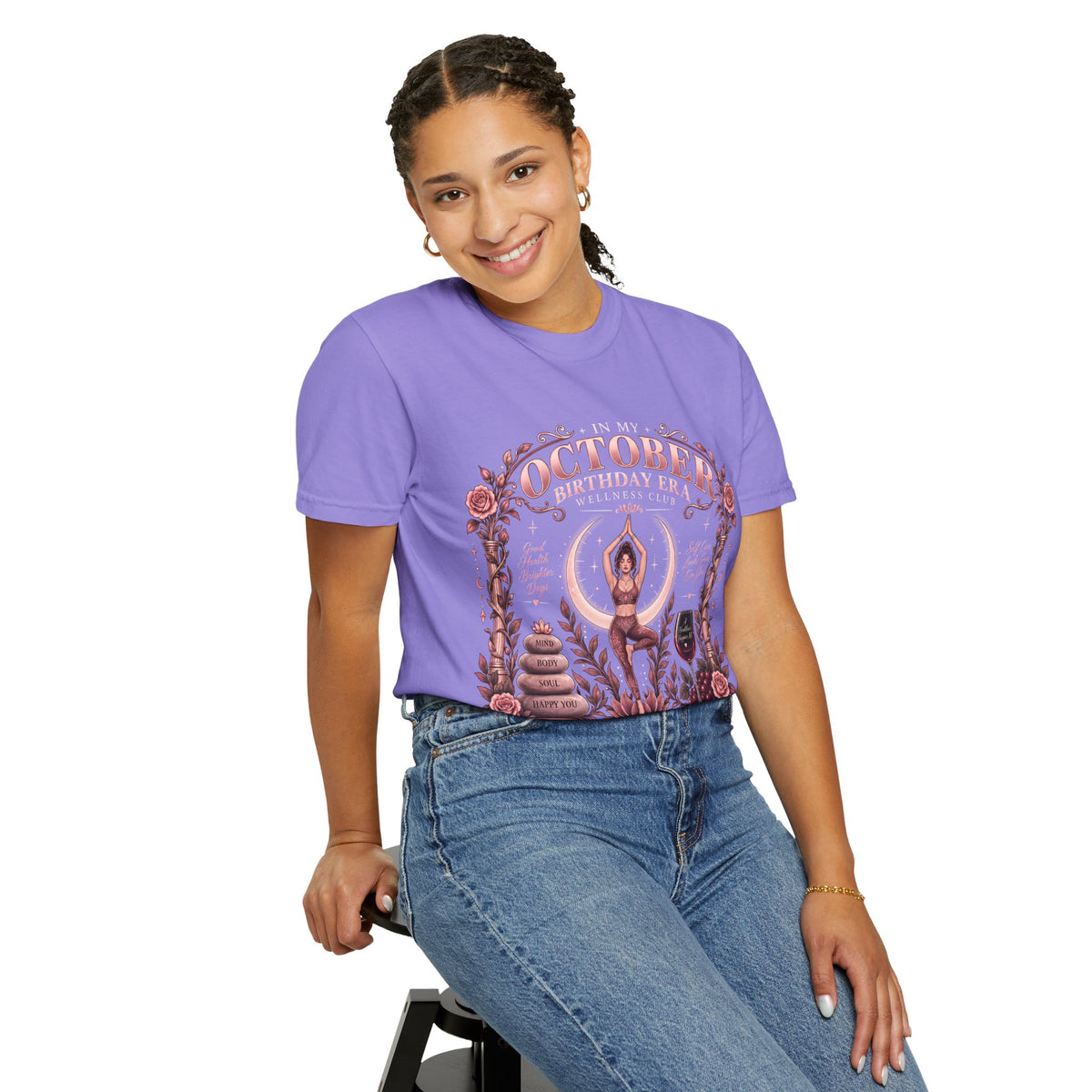 In My October Birthday Era Wellness Club Comfort Colors Tee