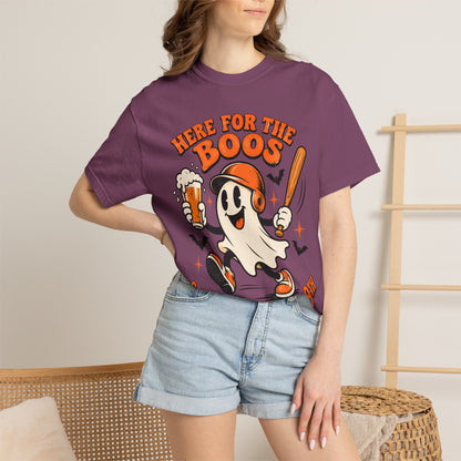 Here for the Boos Baseball Halloween Comfort Colors Tee