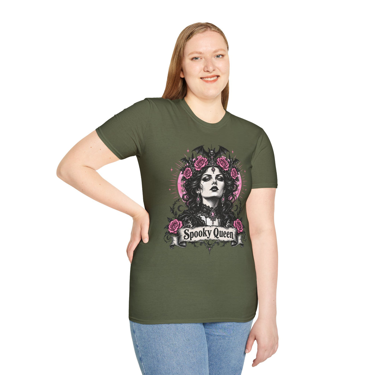 Pink Spooky Queen Pastel Gothic Glamour Witch T-Shirt