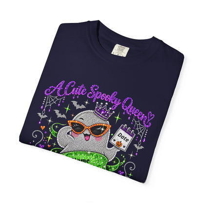 Personalized Spooky Queen October Birthday Comfort Colors Tee