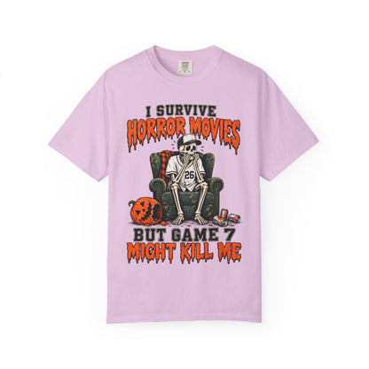 Horror Movies Game 7 Baseball Comfort Colors T-Shirt