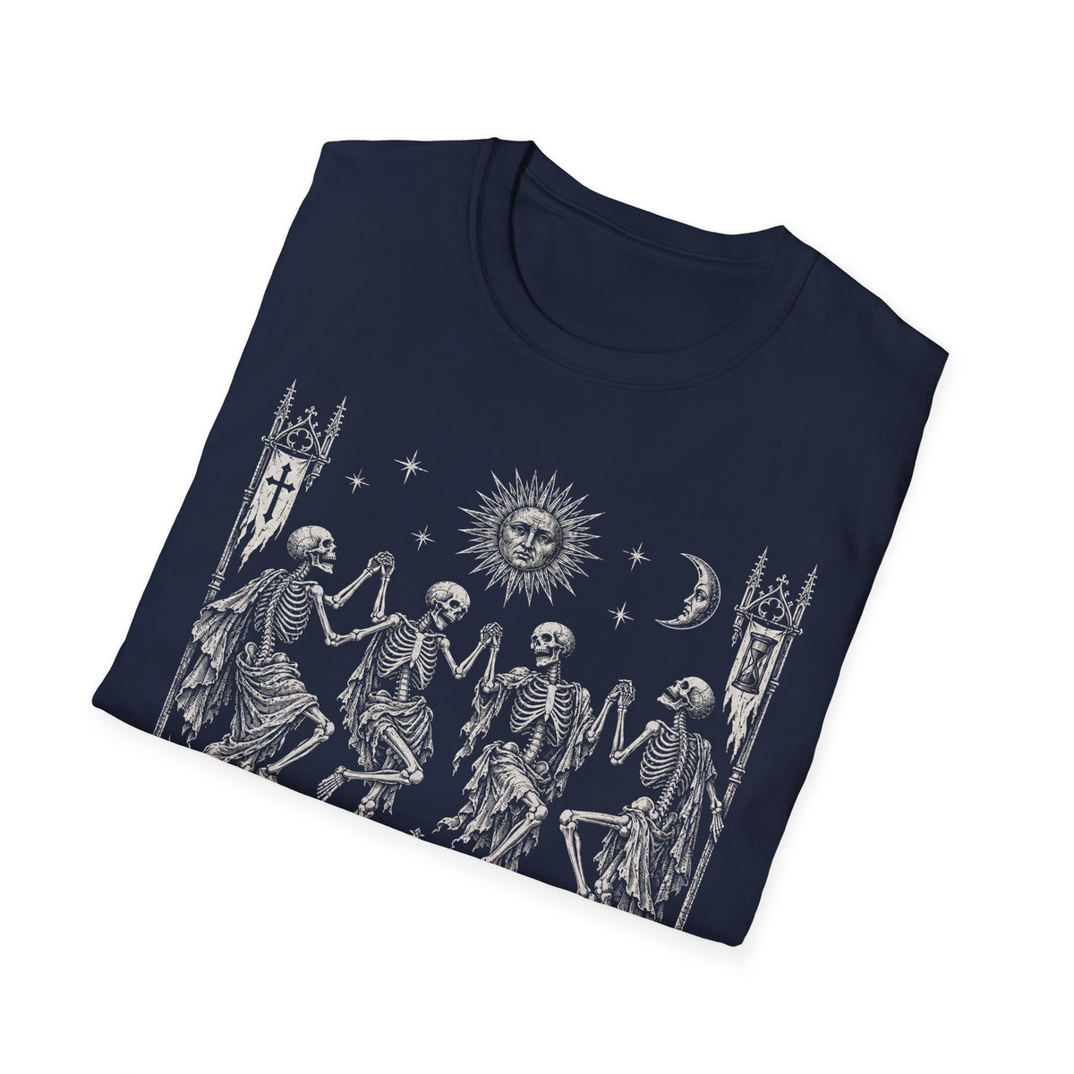 Danse Macabre Medieval Woodcut Skeleton T-Shirt