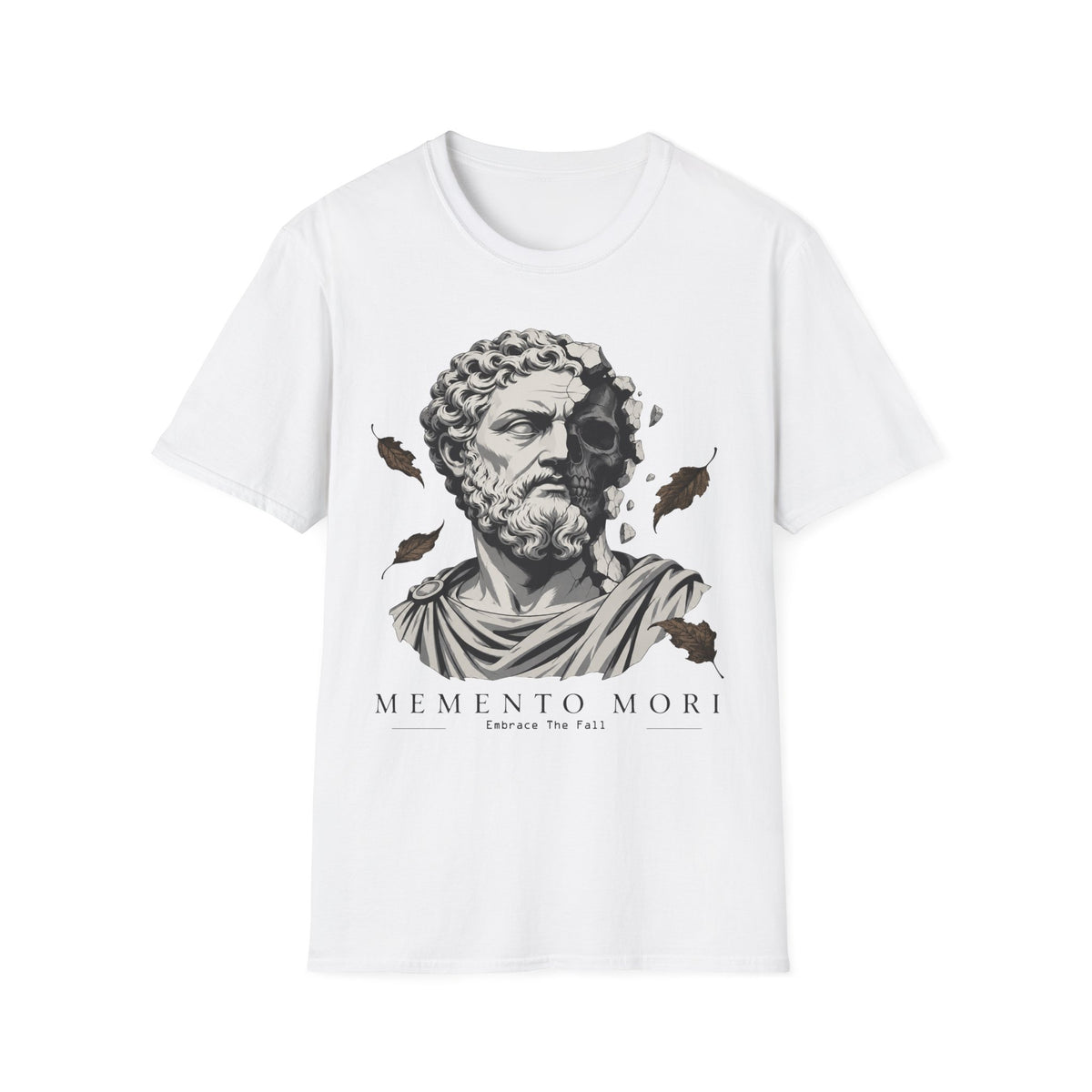 Memento Mori Embrace The Fall Shirt – Stoic Skull Statue Autumn Tee