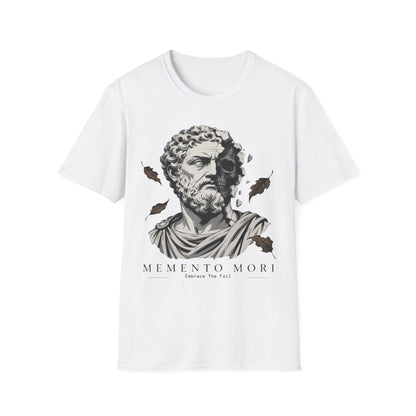 Memento Mori Embrace The Fall Shirt – Stoic Skull Statue Autumn Tee