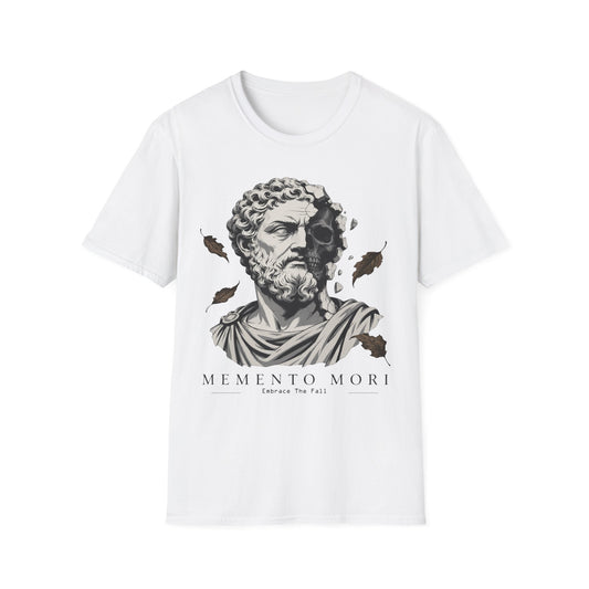 Memento Mori Embrace The Fall Shirt – Stoic Skull Statue Autumn Tee