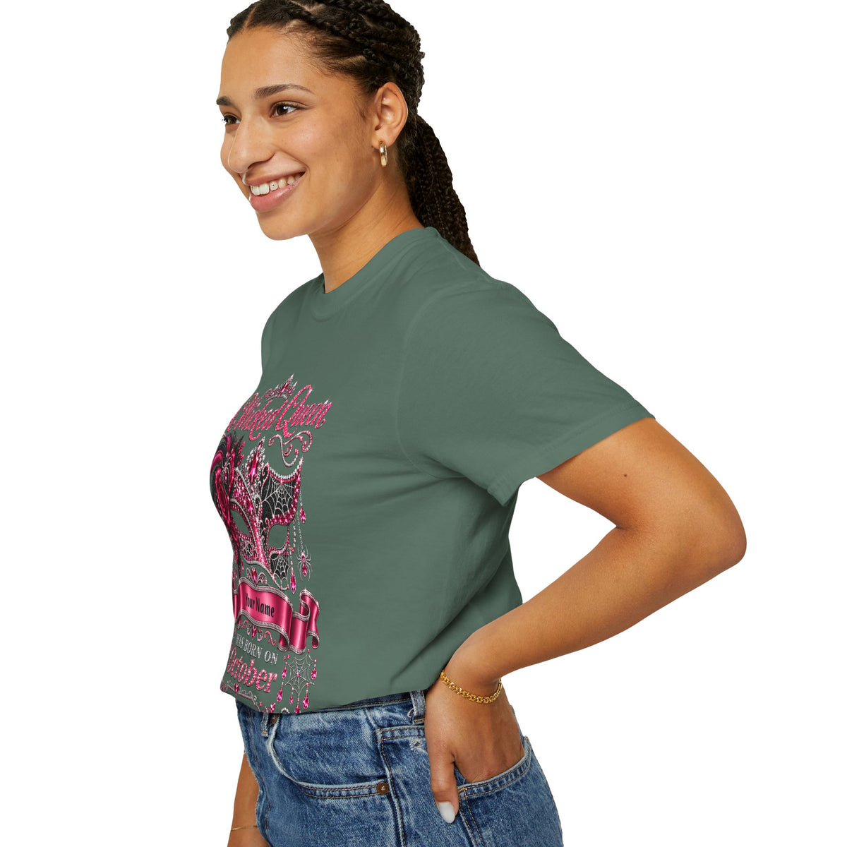 Personalized Wicked Queen October Birthday Comfort Colors Tee