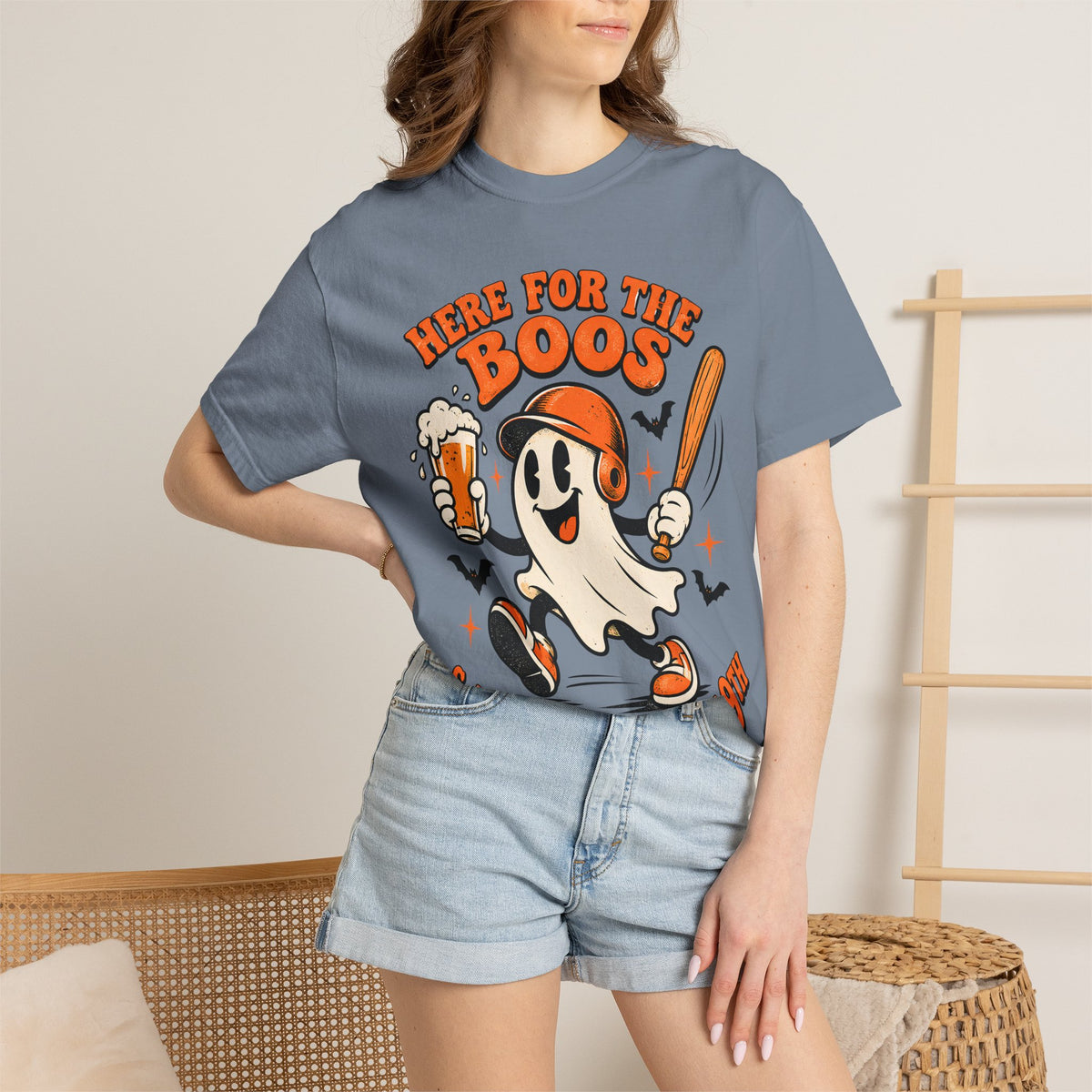 Here for the Boos Baseball Halloween Comfort Colors Tee
